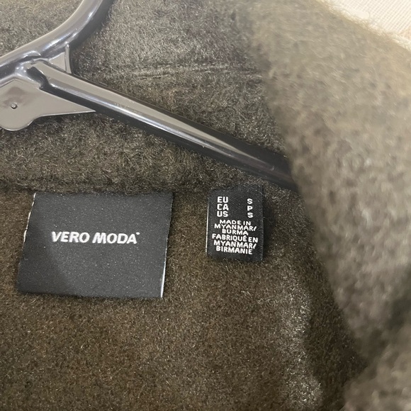 Vero Moda Olive Green Wool Coat - Picture 7 of 8